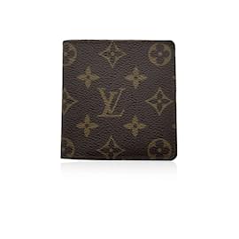 Louis Vuitton-Cartera plegable para tarjetas de crédito en lona con monograma vintage-Castaño