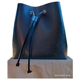 Louis Vuitton Black Leather Handbag Black