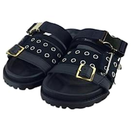 Sacai-**[Used] Sacai 2020 / Black Belted Sandals / 36 / BLK-Black