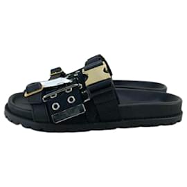 Sacai-**[Used] Sacai 2020 / Black Belted Sandals / 36 / BLK-Black