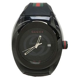 GUCCI Quarzuhr / analog / Kautschuk / BLK Schwarz