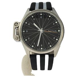 Paul Smith Quartz watch / analog / rubber belt Black Silvery