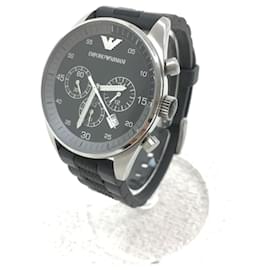 Emporio Armani-EMPORIO ARMANI Quartz watch / analog / rubber / BLK / BLK / SS-Black