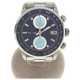 Paul Smith BLOCK CHRONO / Chronograph / Quarzuhr / Analog / Edelstahl / Navy / Silber Silber