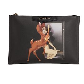 Givenchy Antigona Bambi Print Clutch Black