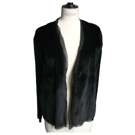 PRADA – SCHWARZE PELZWESTE T46 ITALIENISCH / T42 fr Schwarz