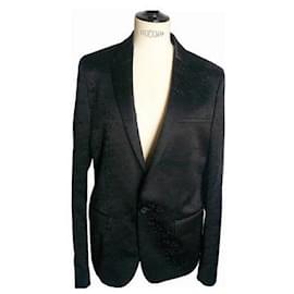 Rochas-ROCHAS Nueva chaqueta americana negra con etiqueta T48 Italia-Negro