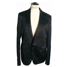ROCHAS Nuova giacca blazer nera con etichetta T48 italien Nero