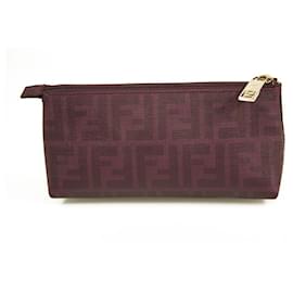 Fendi-Fendi Zucca Spalmati Rose Ladybug Purple FF Logo Clutch Mini Bag Zipper Handtasche-Mehrfarben 