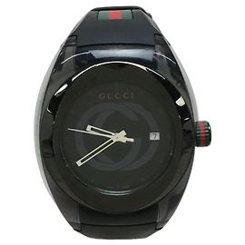 Gucci 137.1 / Quarzuhr / Analog / Kautschuk / BLK / BLK / SS Schwarz