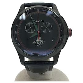 Gucci-GUCCI Quartz Watch / Analog / Leather / BLK / BLK / 126.2 / Chronograph-Black