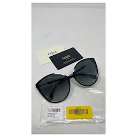 Fendi-lunettes de soleil oeil de chat fendi neuves-Noir,Bijouterie dorée