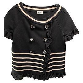 Moschino Weste aus Wolle schwarz und beige Schwarz