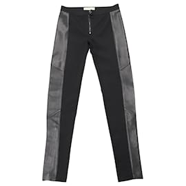 Burberry-Burberry Leggings with Leather Side Panel in Black Viscose-Black