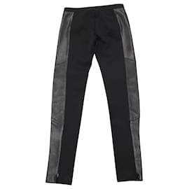 Burberry-Burberry Leggings with Leather Side Panel in Black Viscose-Black