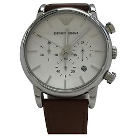 Relógio Quartzo EMPORIO ARMANI / Analógico / Couro / WHT / BRW Bronze