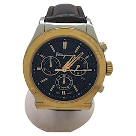 Salvatore Ferragamo-Salvatore Ferragamo Quartz watch / analog / leather-Brown