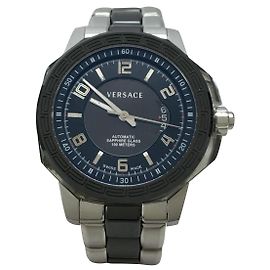 VERSACE reloj automático / analógico / acero inoxidable / BLK / SLV / diversity Plata