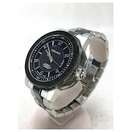 Versace-VERSACE Self-winding watch / analog / stainless steel / BLK / SLV / diversity-Silvery