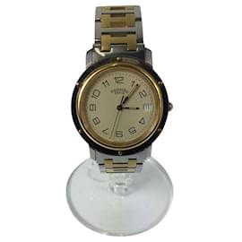 Hermès-HERMES Quartz watch / analog / stainless steel / CRM / clipper-Silvery
