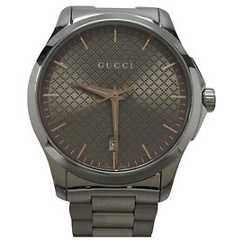 GUCCI Quarzuhr / analog / Edelstahl / BRW / SLV Silber