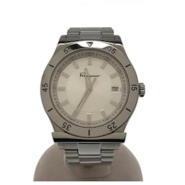 Salvatore Ferragamo-Salvatore Ferragamo Quartz Watch / Analog / Stainless Steel / SLV/ Gancini / Calendar / Luminous-Silvery
