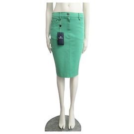 Aquascutum saia jeans verde nunca usada Verde