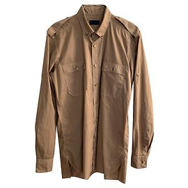 Lanvin Camisa militar leve de algodão Marrom