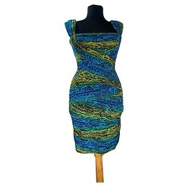 Vestido Bcbg Max Azria Estampado Piel de Serpiente Multicolor