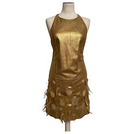 Robe en cuir Patrizia Pepe Dorée Taille 40 Doré