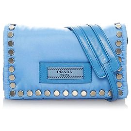 Sac à bandoulière Prada bleu Tessuto Etiquette Bleu Bleu clair