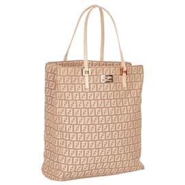 Fendi-Fendi Pink Zucchino Canvas Tote Bag-Pink
