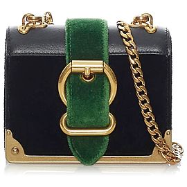 Borsa a tracolla Prada Velluto Cahier nera Nero Verde