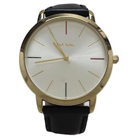 Paul Smith-Paul Smith Quartz watch / analog / leather / WHT / BLK-Black
