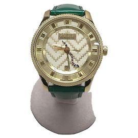 Relógio de corda automática GUCCI Erics GMT de couro de jacaré Verde