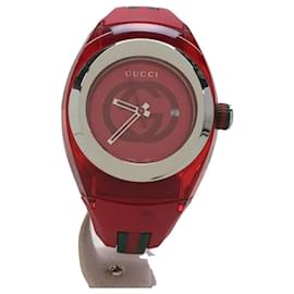 Gucci-GUCCI SYNC / Quartz Watch / Analog / Rubber / RED-Red