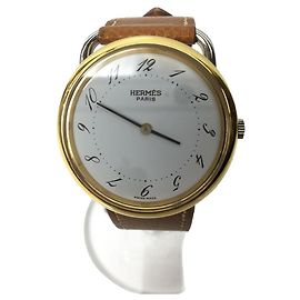 Hermès Relógio HERMES Quartz / Analógico / Borracha / WHT / BRW / Arsoe Marrom