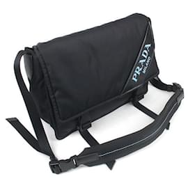 Prada-*[Used] PRADA Shoulder Bag TESSUTO + SOFT CA Nylon Canvas NERO Black Shoulder Bag Diagonal-Black