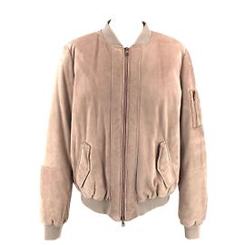 Jaqueta bomber acolchoada Brunello Cucinelli em camurça bege Branco Cru