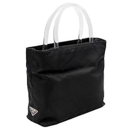 Prada-Prada mini tote in black nylon with perspex handles-Black
