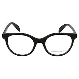 Alexander Mcqueen-Round Acetate Optical Glasses-Black