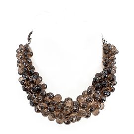 Collier ras du cou Brunello Cucinelli en grosses perles de verre marron Marron