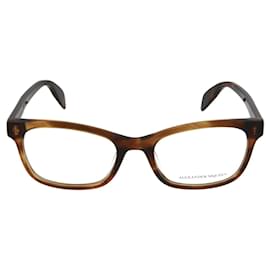 Alexander Mcqueen-Square Acetate Optical Glasses-Brown