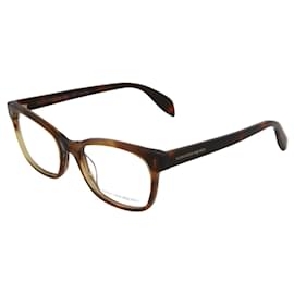 Alexander Mcqueen-Square Acetate Optical Glasses-Brown