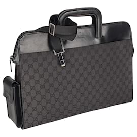 Gucci-Gucci business bag with GG model shoulder strap-Black