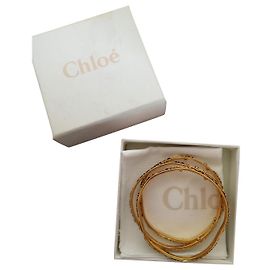 Pulsera Chloé Woody Dorada Metal Dorado