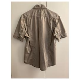Neil Barrett-Taupe cotton shirt-Taupe
