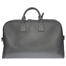 Louis Vuitton-Splendid & Rare "Kendall" travel bag in mouse gray taiga leather , Garniture en métal argenté-Grey