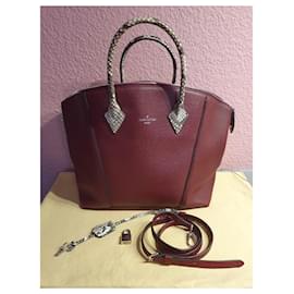 Louis Vuitton-Louis Vuitton Lockit MM Python mint condition-Dark red