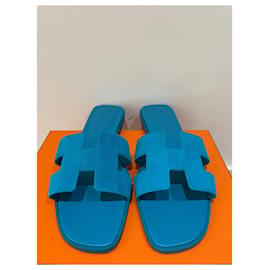 Hermès-Sandals-Turquoise